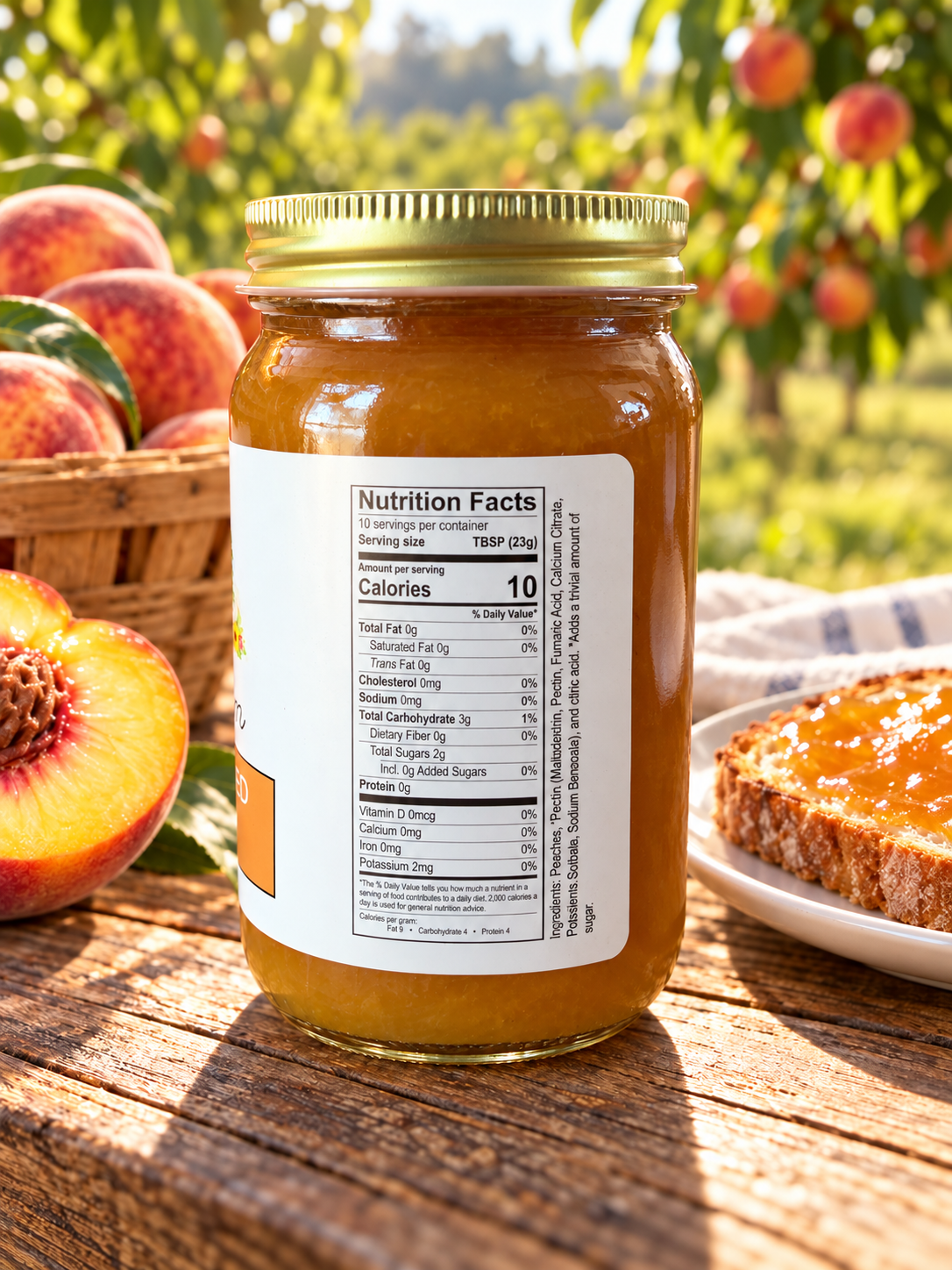 NO SUGAR PEACH JAM 8 OZ