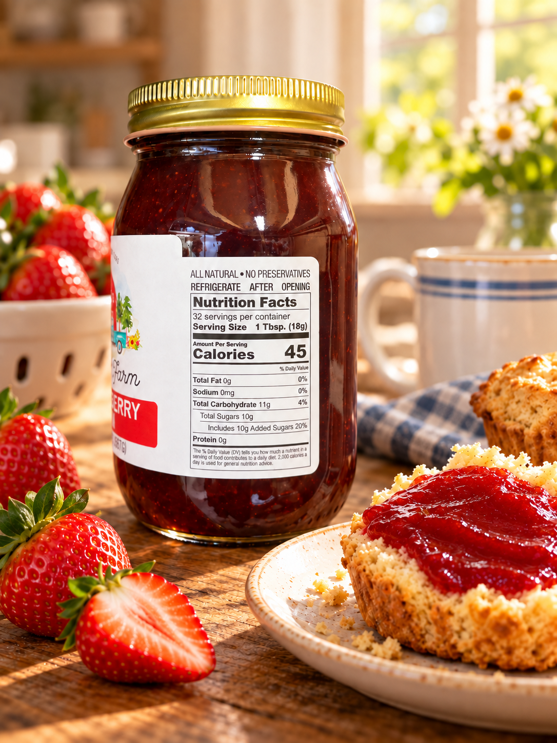 STATE 28 FARM STRAWBERRY JAM 19 OZ