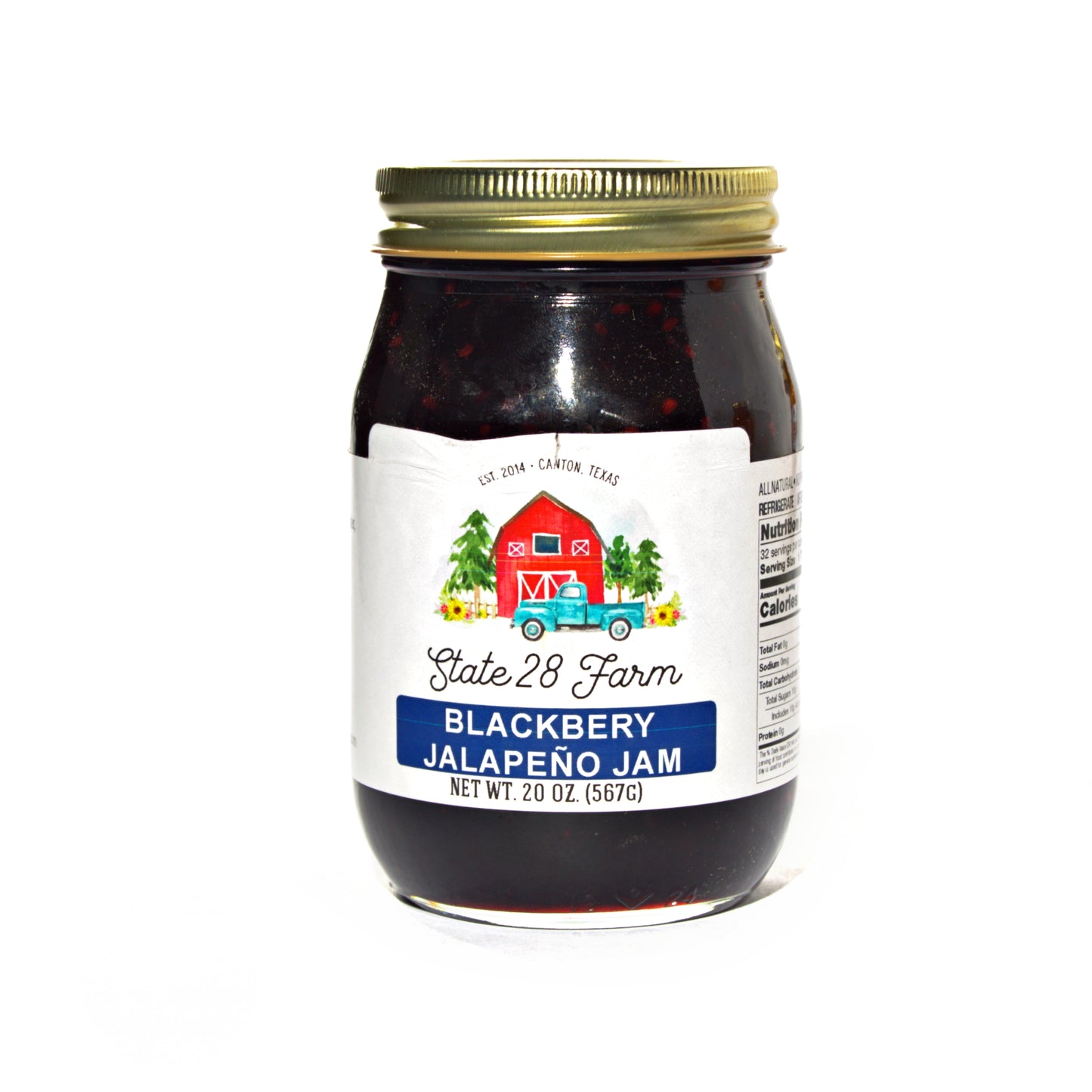 STATE 28 FARM BLACKBERRY JALAPENO JAM 20 OZ