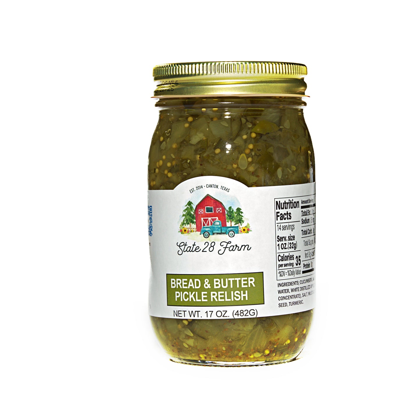 STATE 28 FARM BREAD & BUTTER PICKLE RELISH 17 OZ