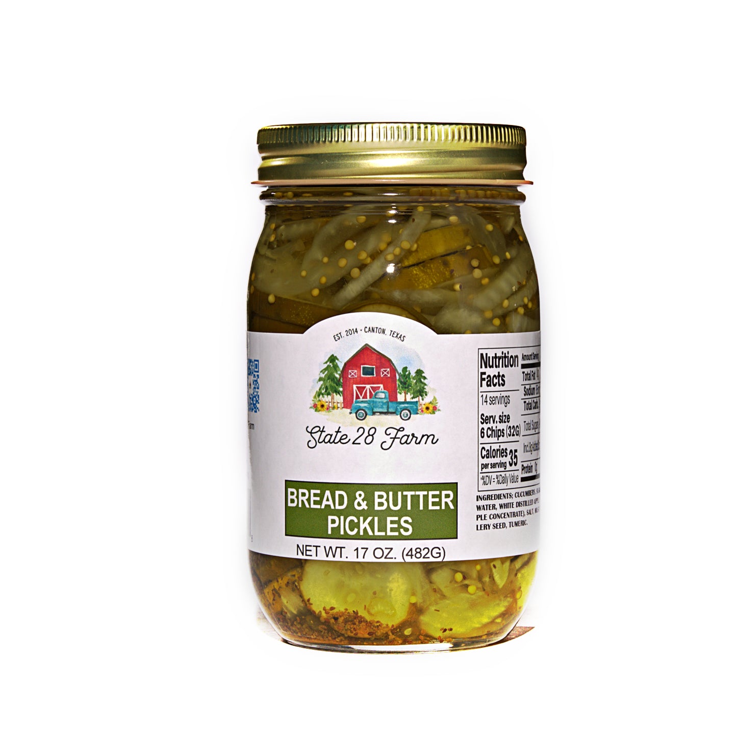 STATE 28 FARM BREAD & BUTTER PICKLES 17 OZ