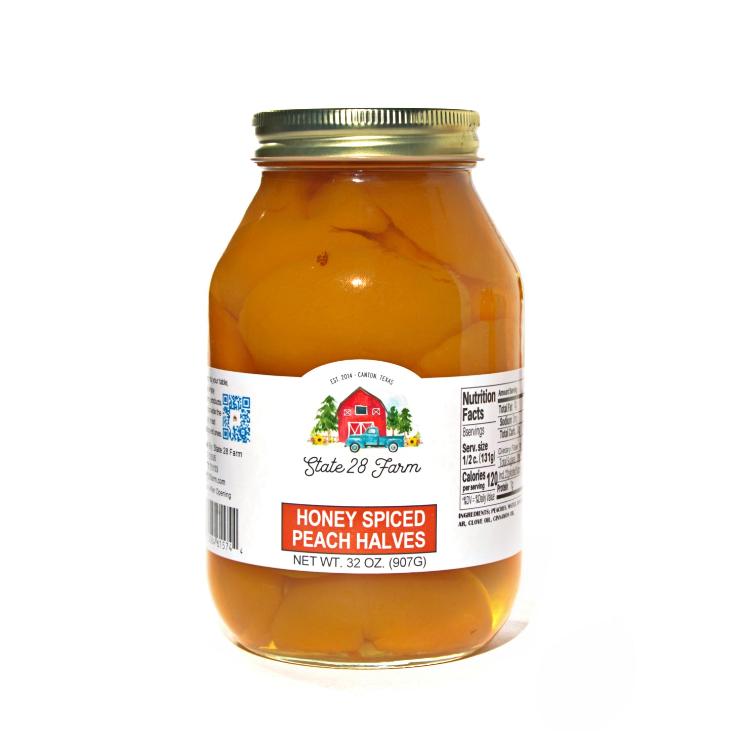 STATE 28 FARM HONEY SPICED PEACH HALVES 32 OZ