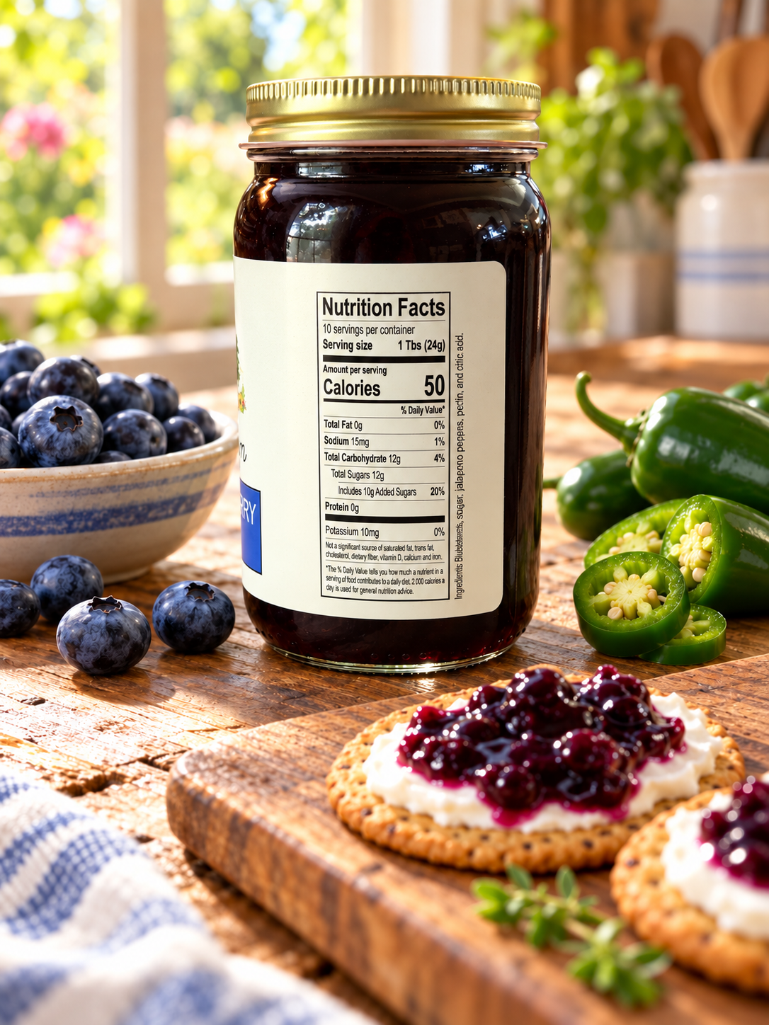 STATE 28 FARM BLAZIN BLUEBERRY JAM 9 OZ