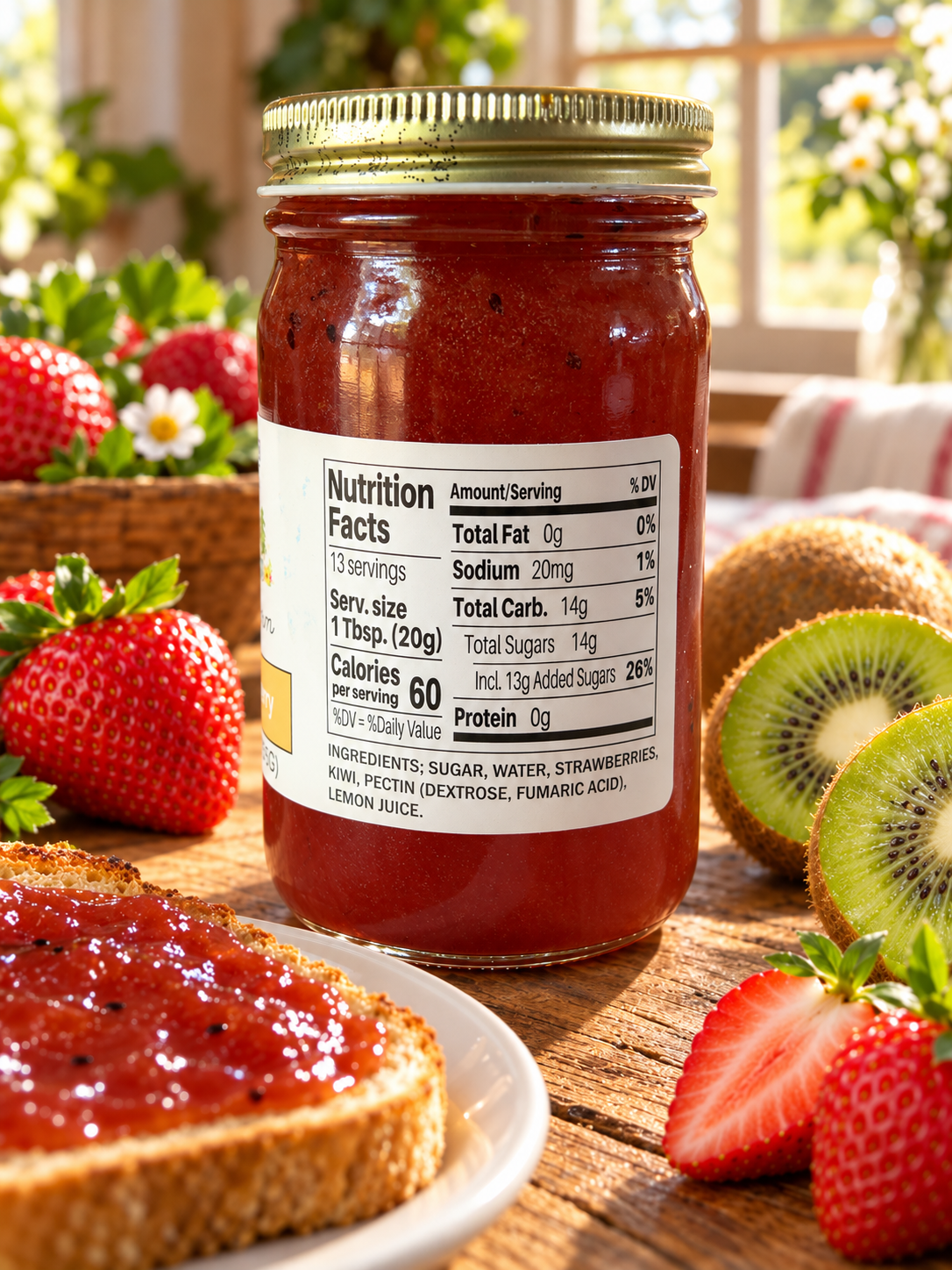 STATE 28 FARM KIWI STRAWBERRY JAM 9 OZ