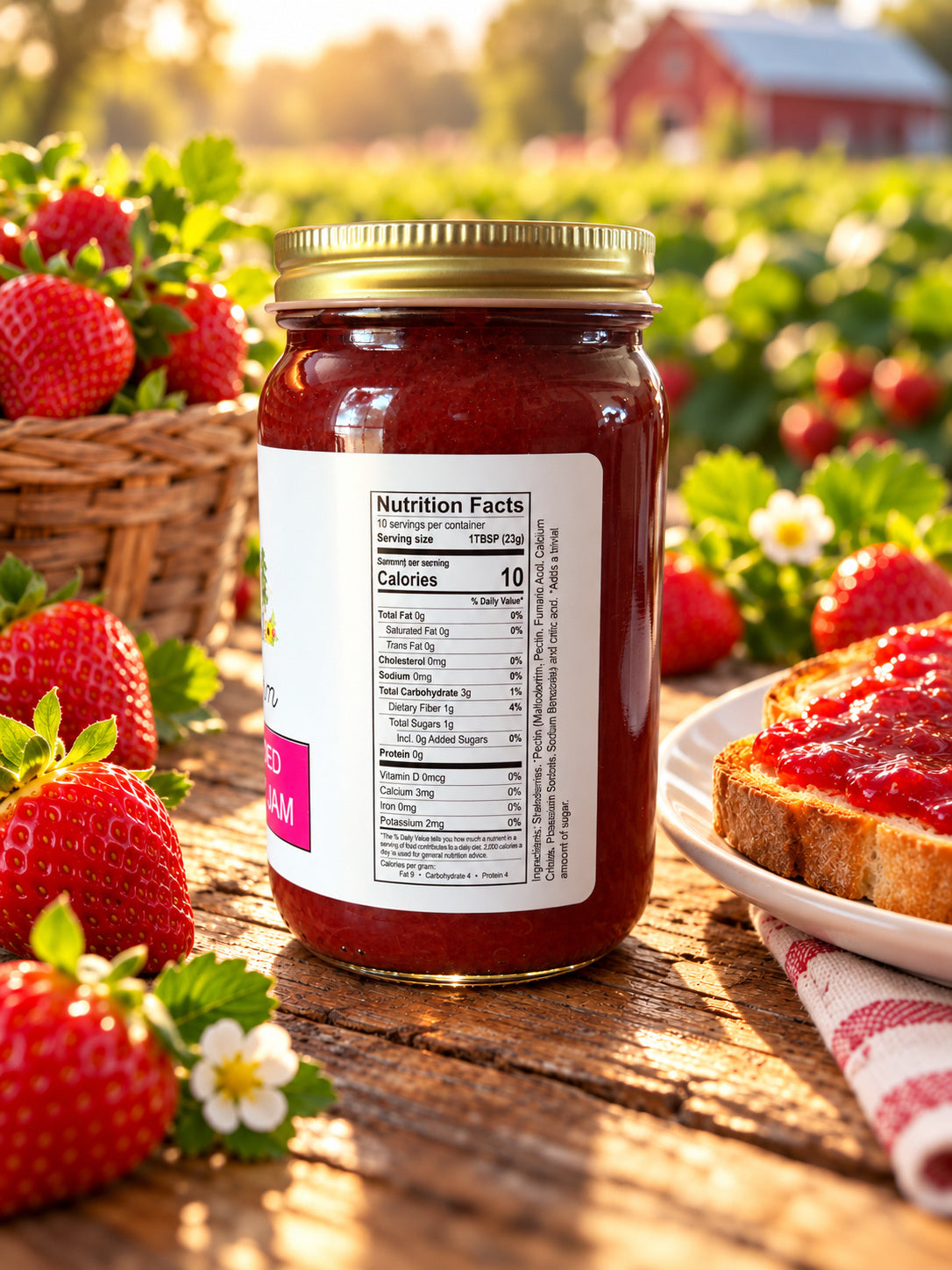 NO SUGAR STRAWBERRY JAM 8 OZ