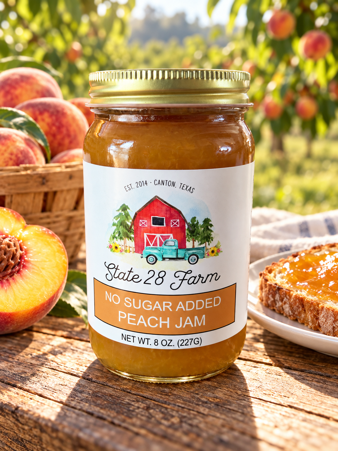 NO SUGAR PEACH JAM 8 OZ