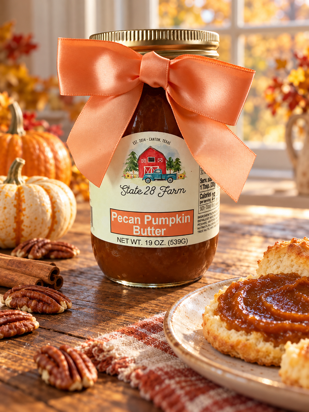 STATE 28 FARM PECAN PUMPKIN BUTTER 19 OZ