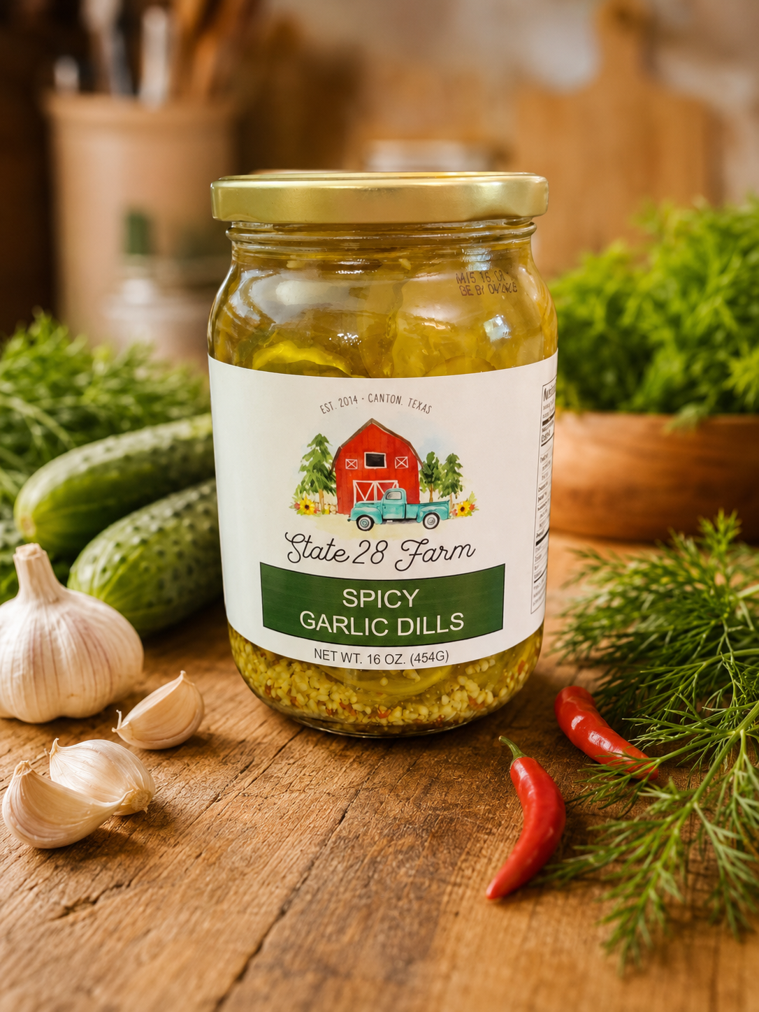 STATE 28 FARM SPICY GARLIC DILLS