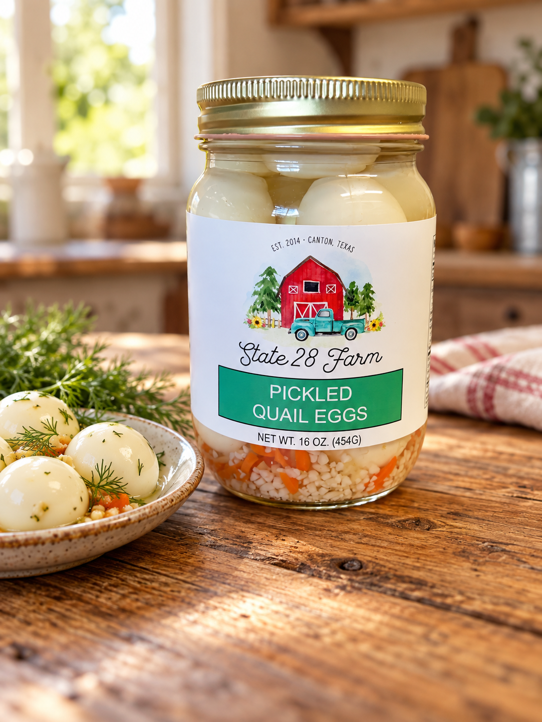 STATE 28 FARM PICKLED QUAIL EGGS