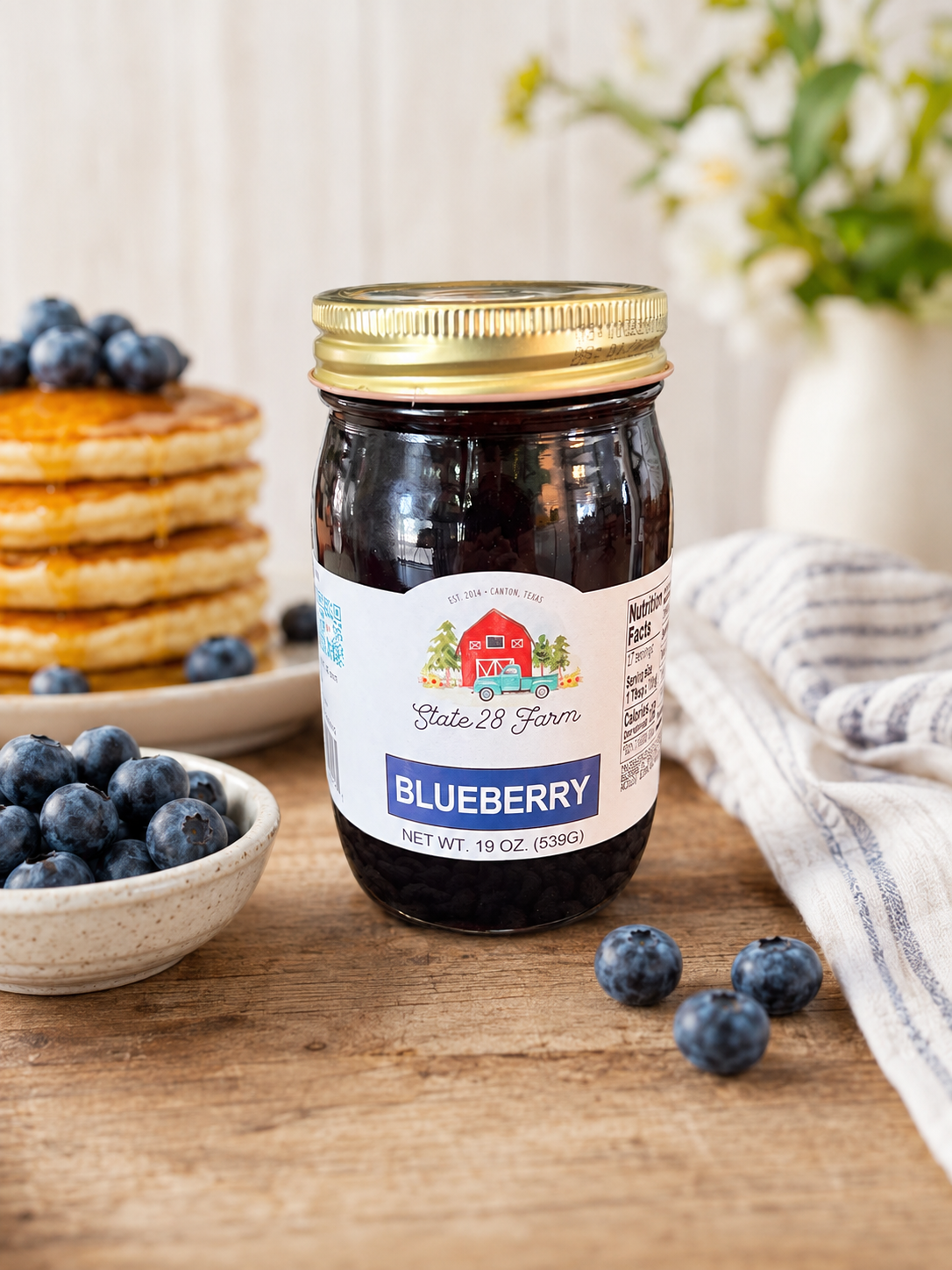 STATE 28 FARM BLUEBERRY JAM 19 OZ