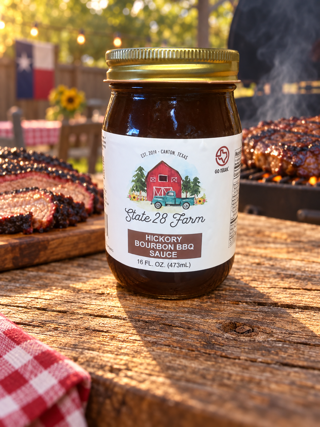 STATE 28 FARM HICKORY BOURBON BBQ SAUCE