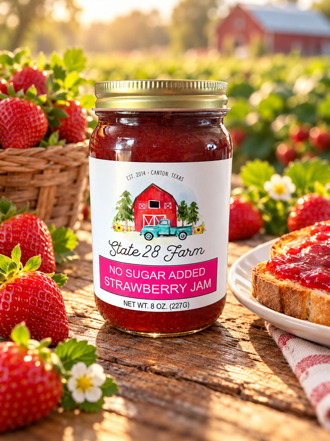 NO SUGAR STRAWBERRY JAM 8 OZ