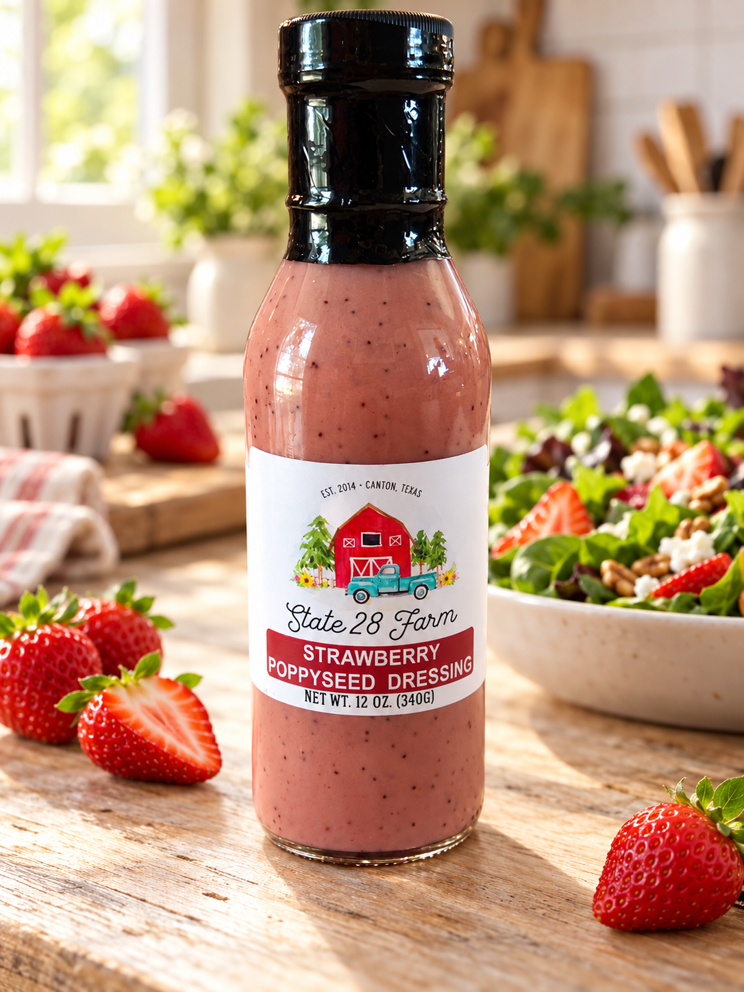 STATE 28 FARM STRAWBERRY POPPYSEED DRESSING 12 OZ