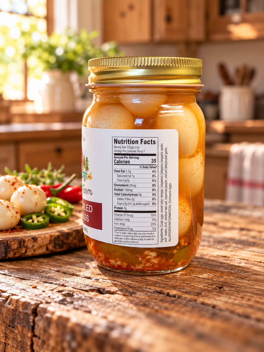 STATE 28 FARM SPICY PICKLED QUAIL EGGS