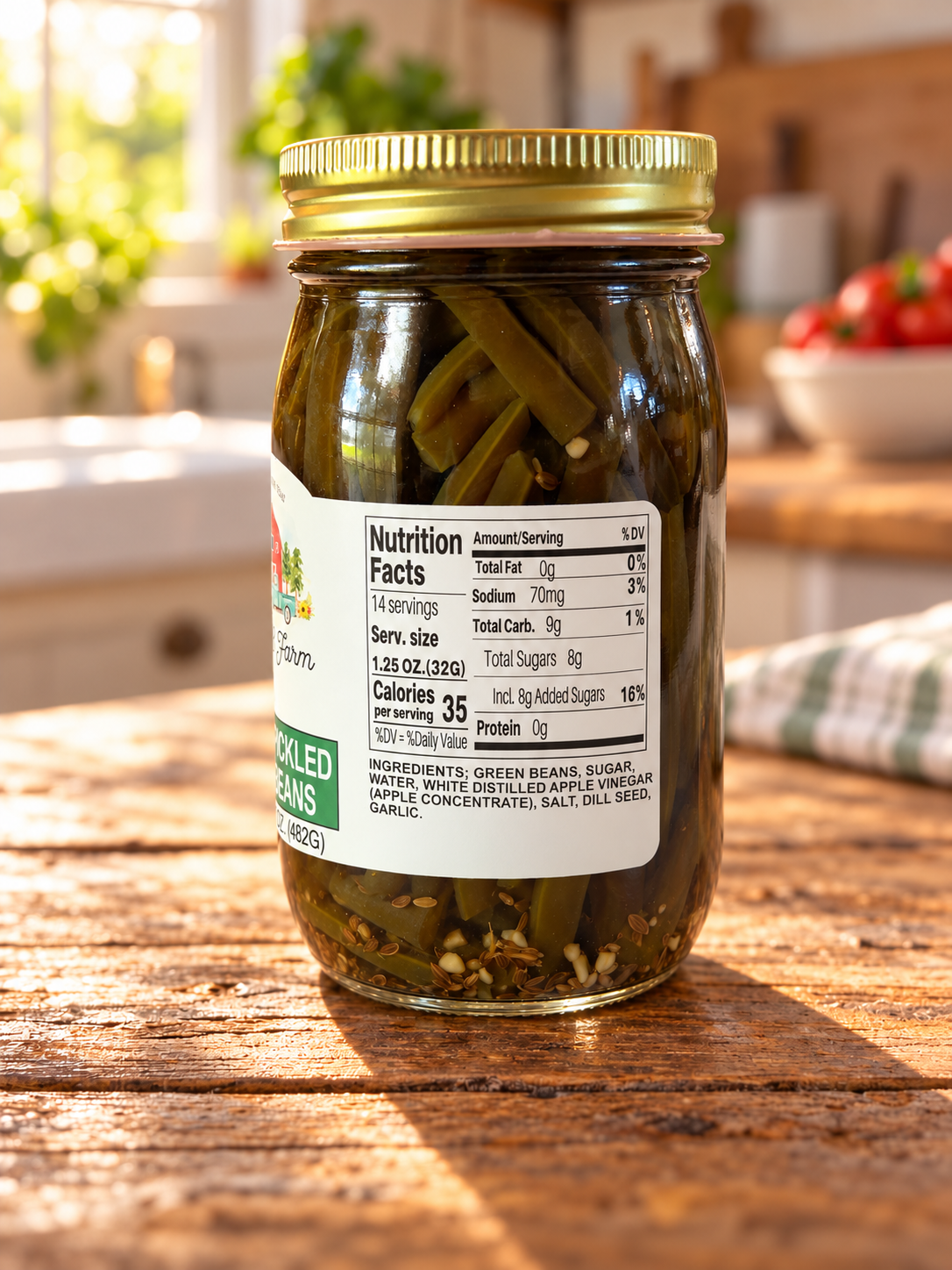 STATE 28 FARM SWEET PICKLED DILLY BEANS 17 OZ