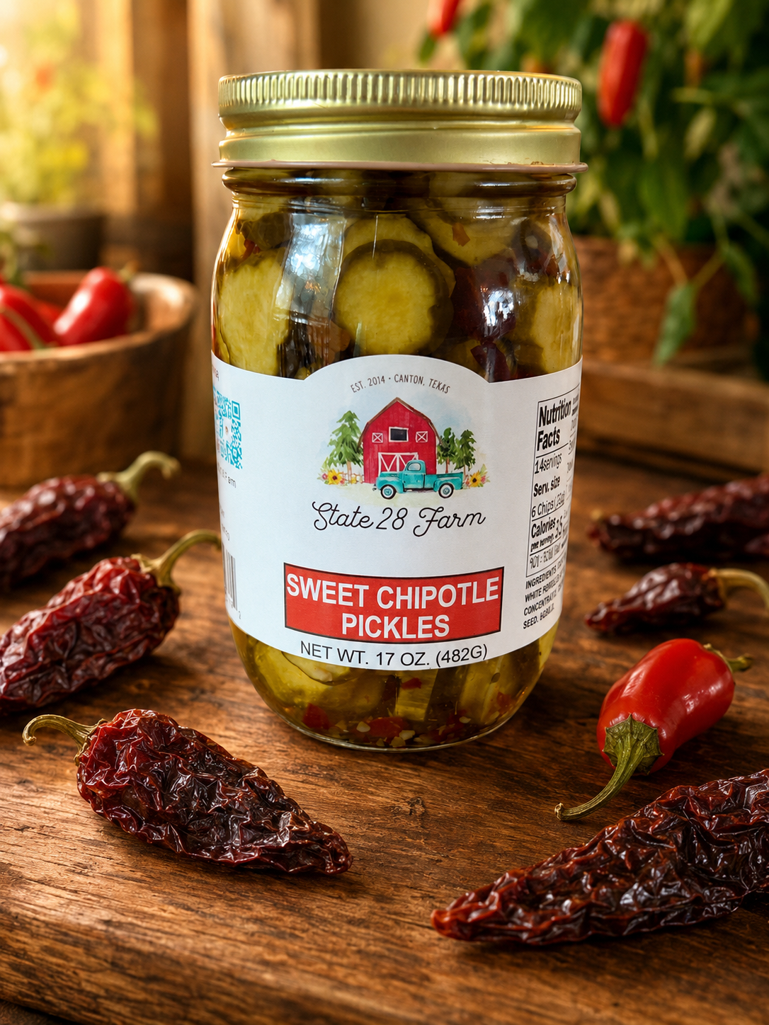 STATE 28 FARM SWEET CHIPOTLE PICKLES