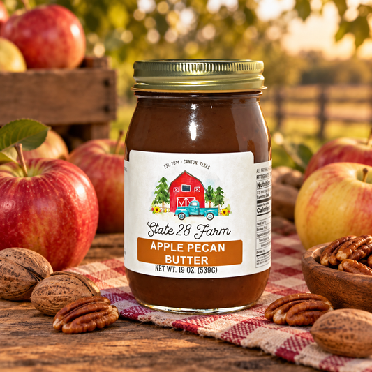 STATE 28 FARM APPLE PECAN BUTTER 19 OZ