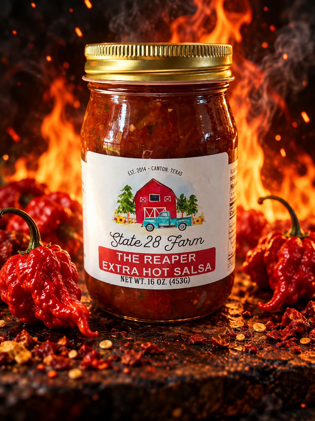 STATE 28 FARM CAROLINA REAPER EXTRA HOT SALSA 16 OZ