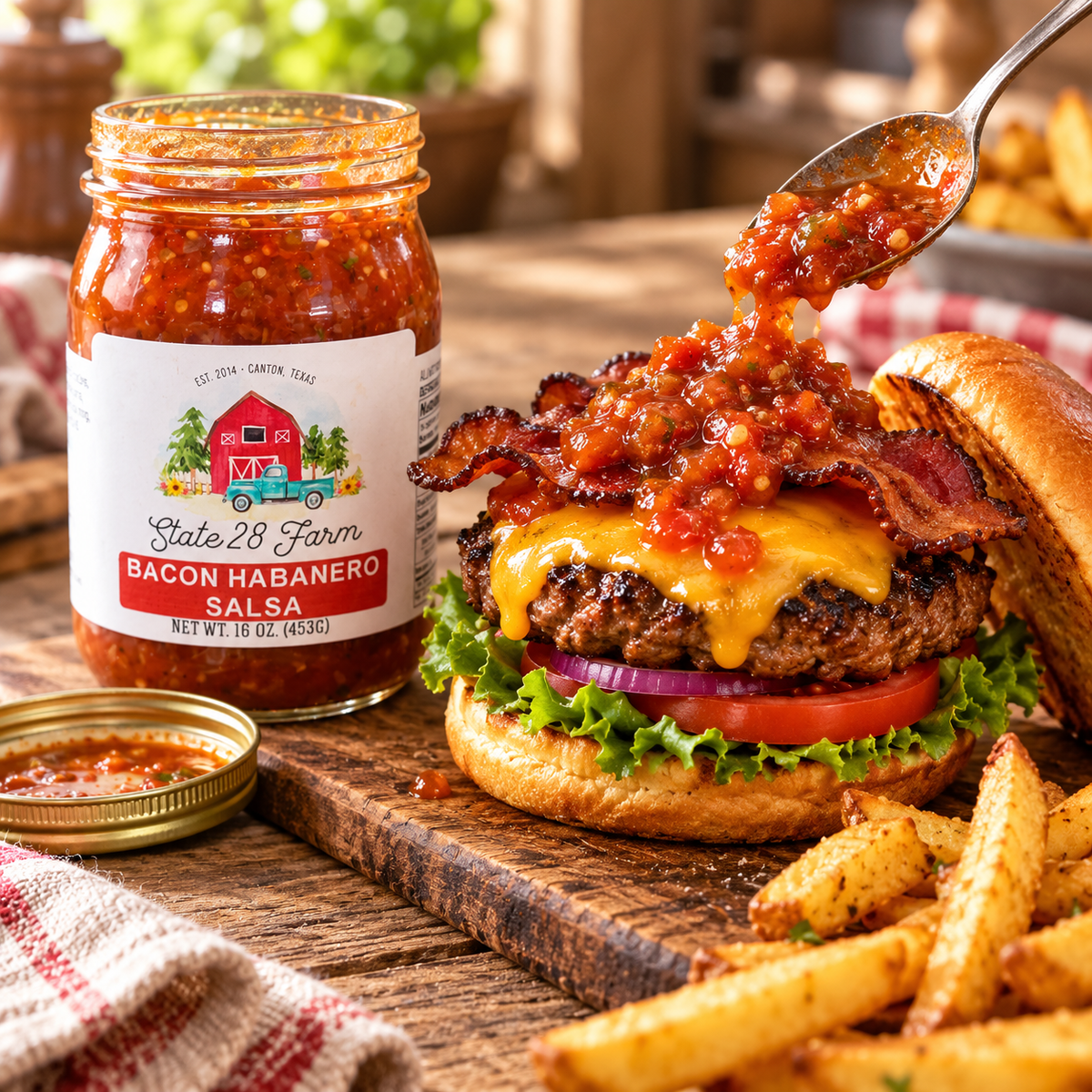 STATE 28 FARM BACON HABANERO SALSA 16 OZ