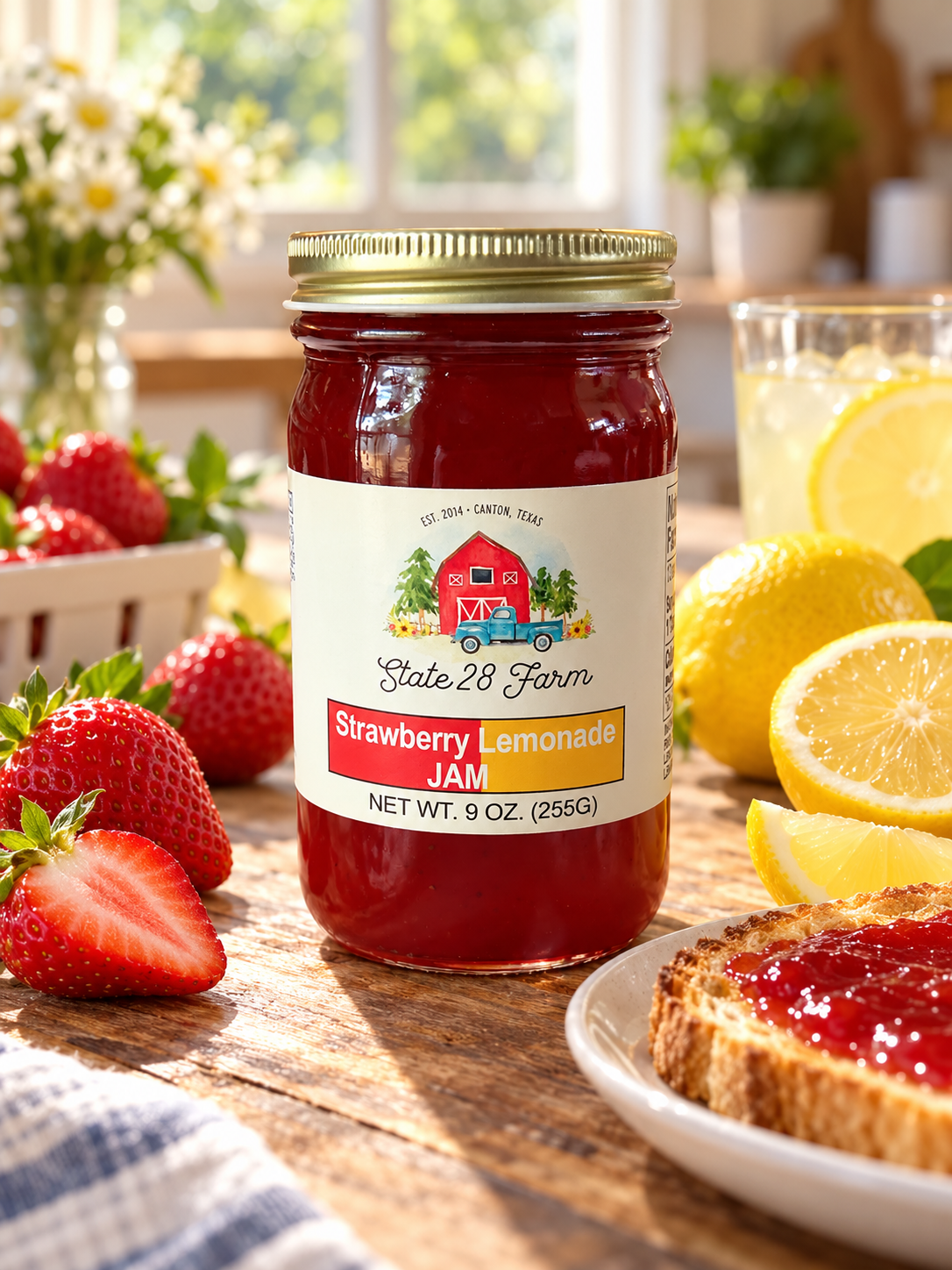STATE 28 FARM STRAWBERRY LEMONADE 9 OZ
