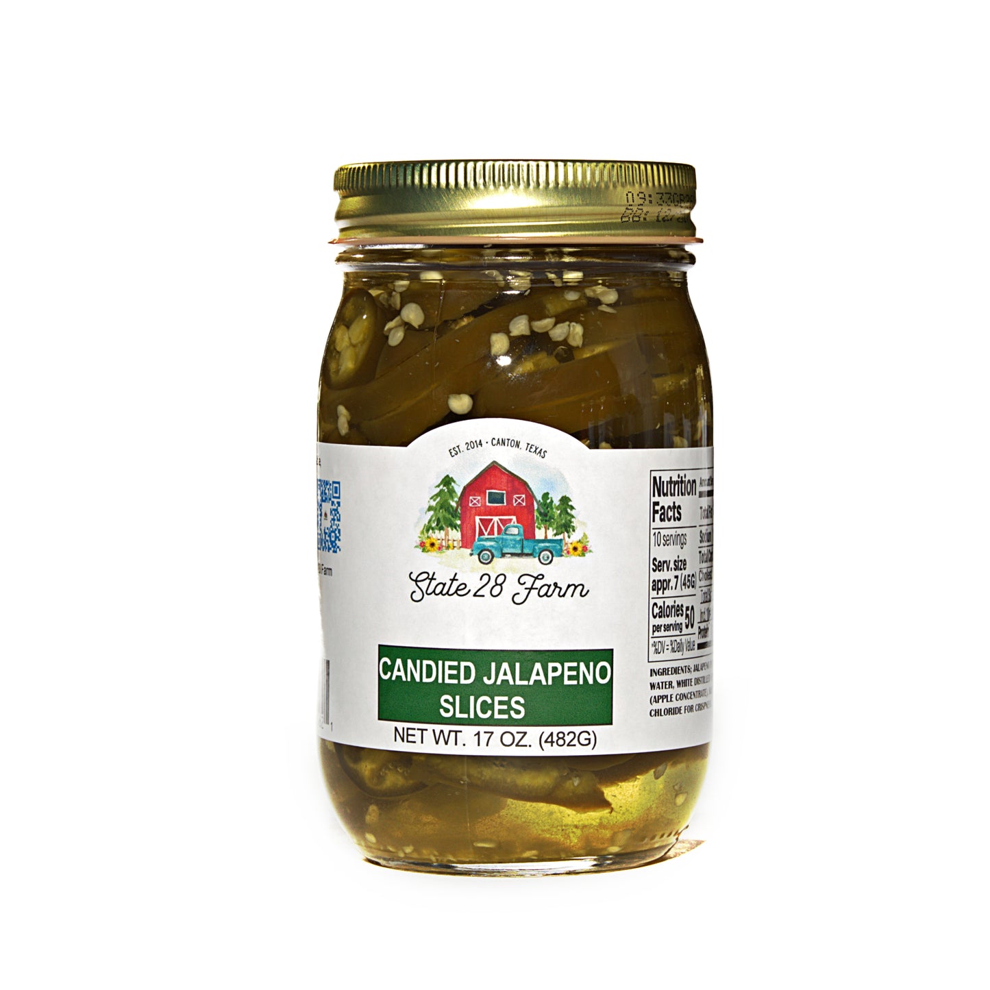 STATE 28 FARM CANDIED JALAPENO SLICES 17 OZ