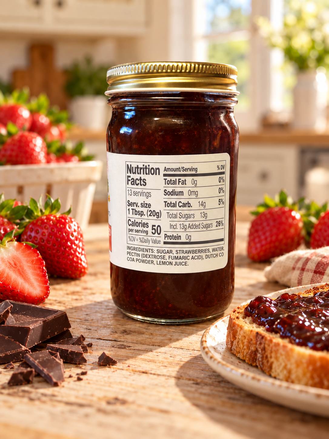 STATE 28 FARM CHOCOLATE COVERED STRAWBERRY JAM 9 OZ