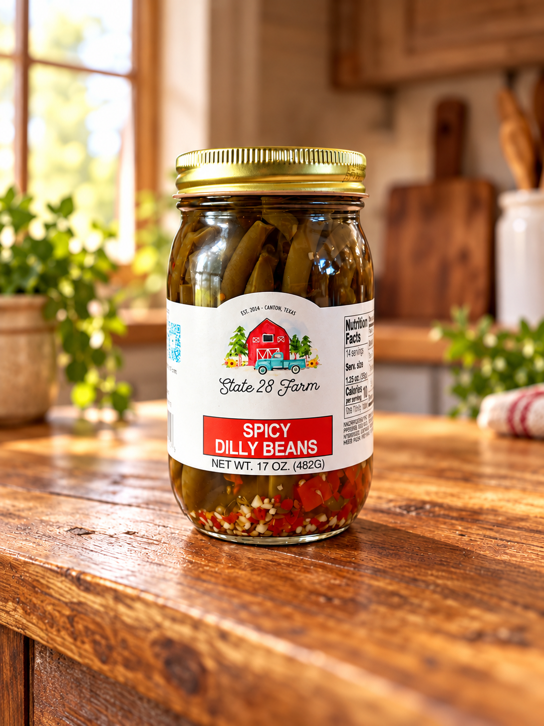 STATE 28 FARM SPICY DILLY BEANS 17 OZ