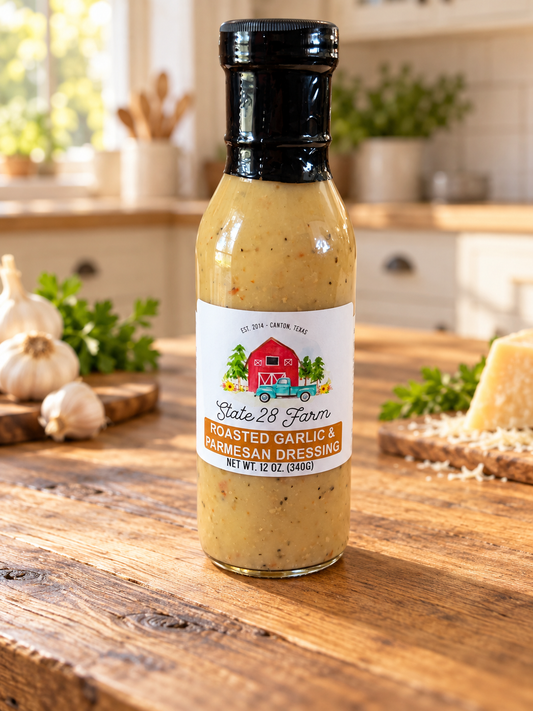 STATE 28 FARM ROASTED GARLIC & PARMESAN DRESSING 12 OZ