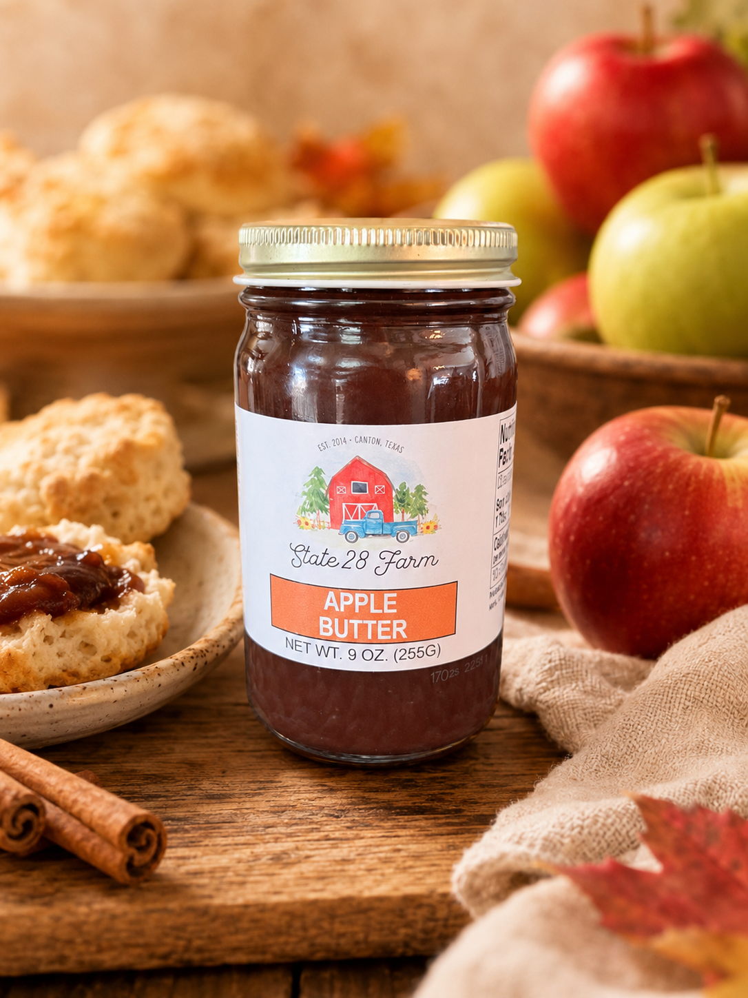 STATE 28 FARM APPLE BUTTER 9 OZ