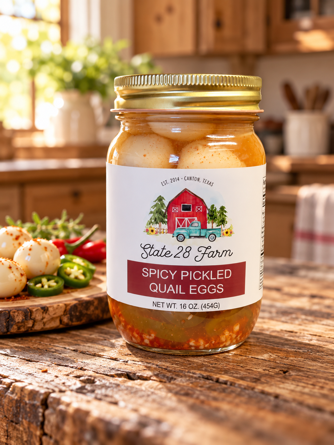 STATE 28 FARM SPICY PICKLED QUAIL EGGS