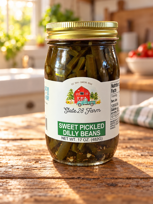 STATE 28 FARM SWEET PICKLED DILLY BEANS 17 OZ