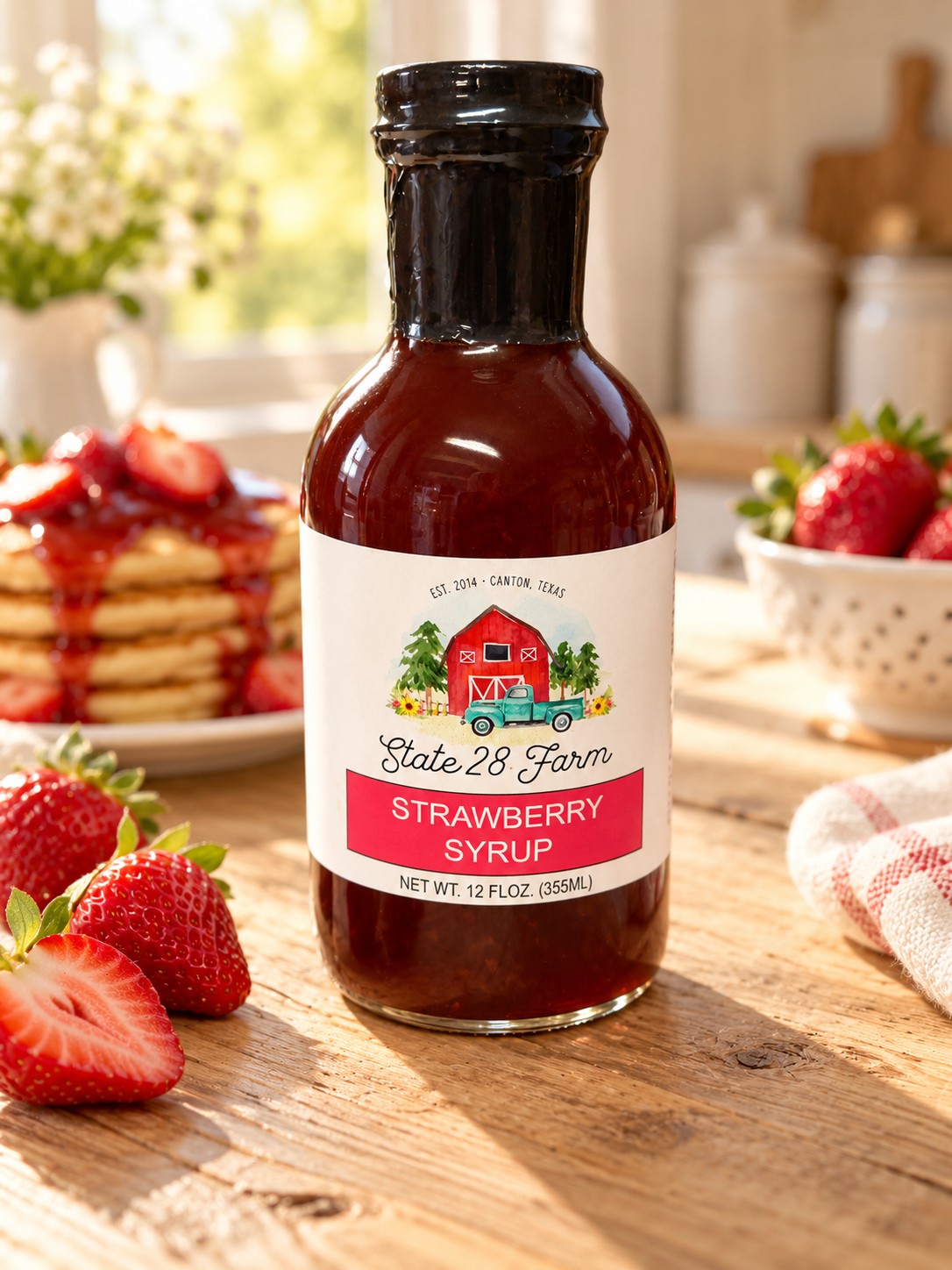 STATE 28 FARM STRAWBERRY SYRUP 12OZ