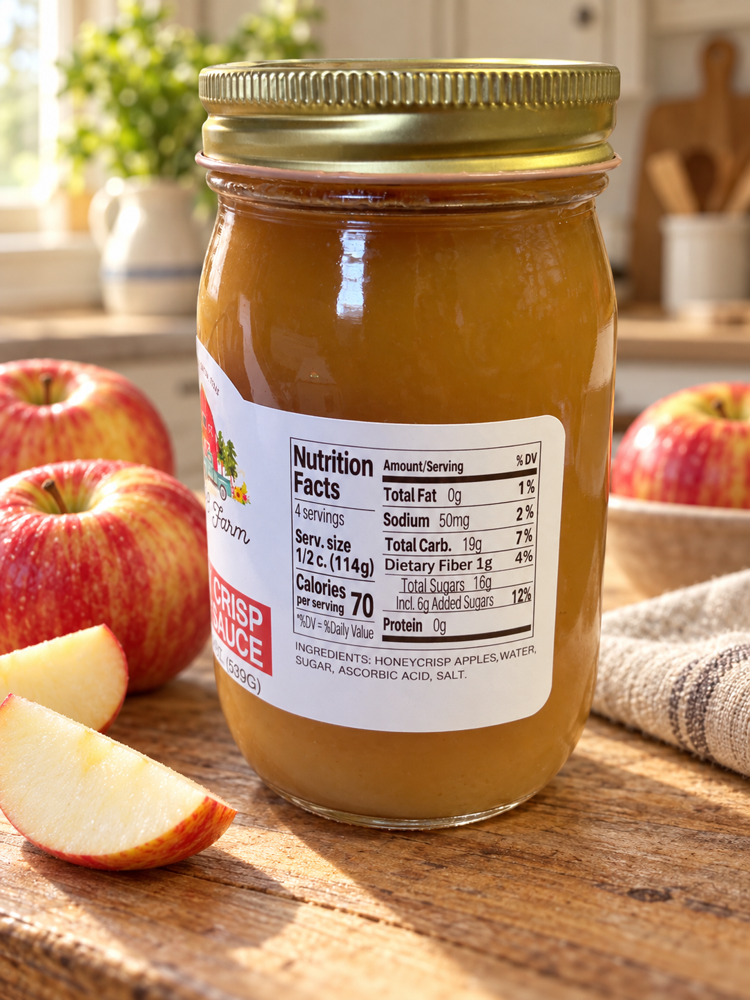 STATE 28 FARM HONEY CRISP APPLE SAUCE 19 OZ