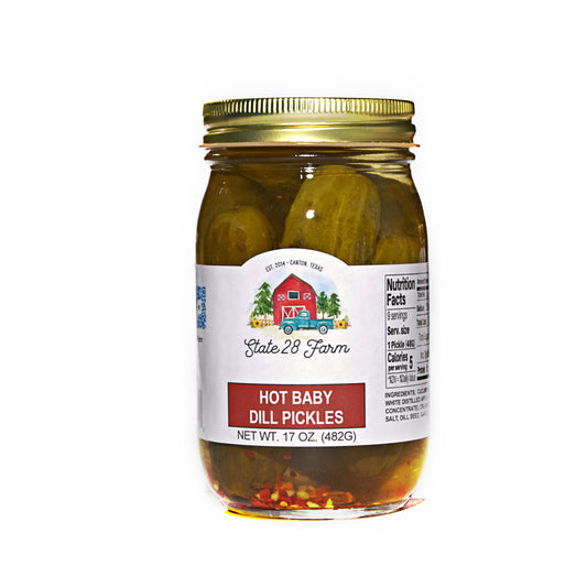 STATE 28 FARM HOT BABY PICKLES 17 OZ