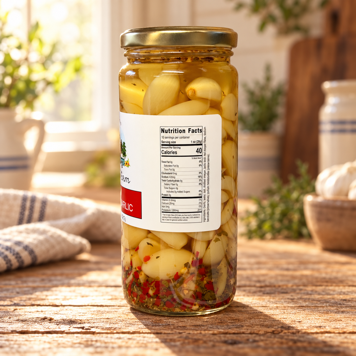STATE 28 FARM SPICY PICKLED GARLIC 16 OZ
