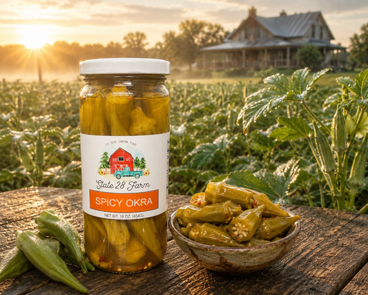 STATE 28 FARM SPICY OKRA TALL 16 OZ