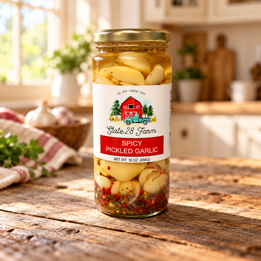STATE 28 FARM SPICY PICKLED GARLIC 16 OZ