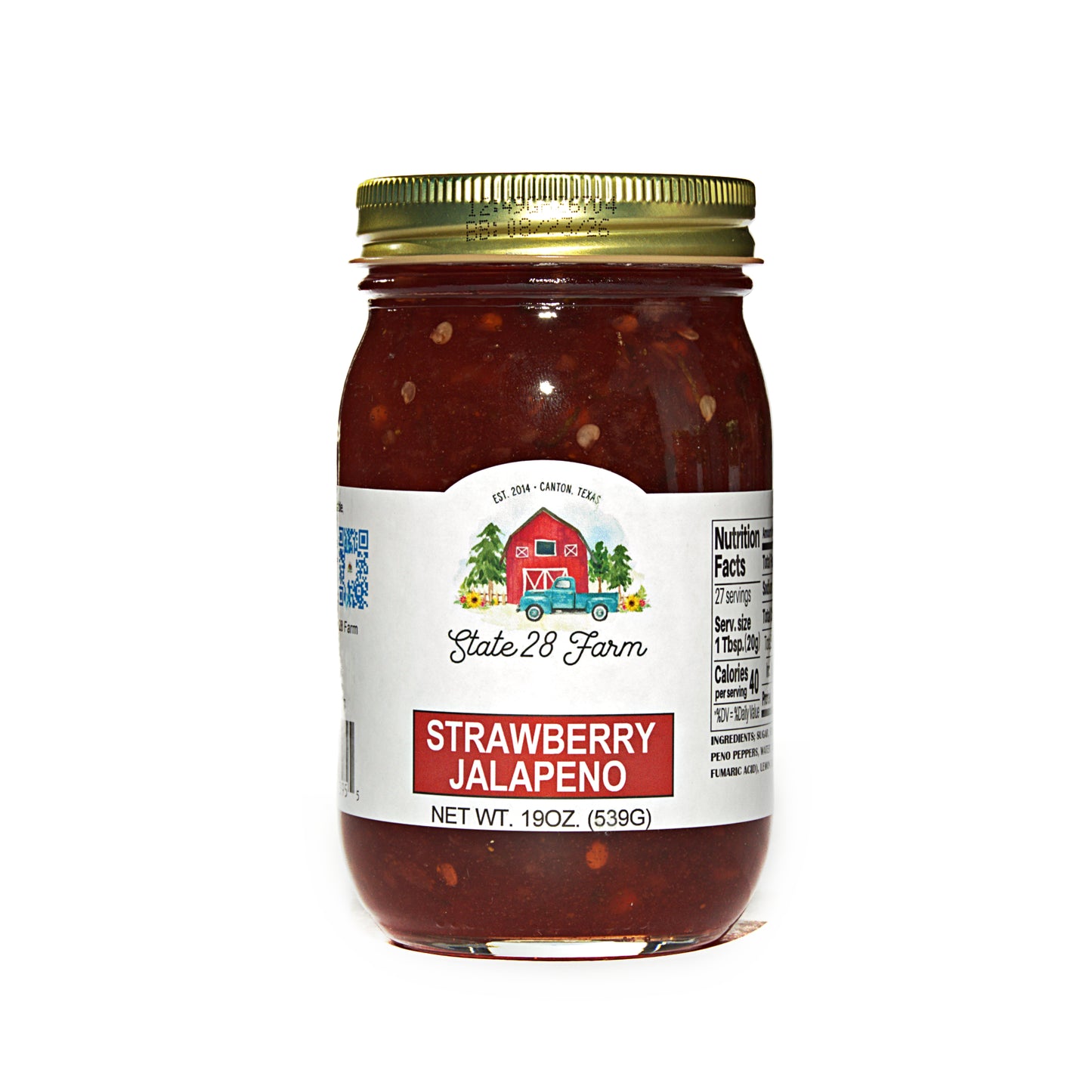 STATE 28 FARM STRAWBERRY JALAPENO JAM 19 OZ