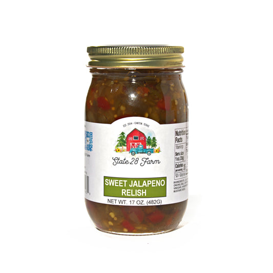 STATE 28 FARM SWEET JALAPENO RELISH 17 OZ