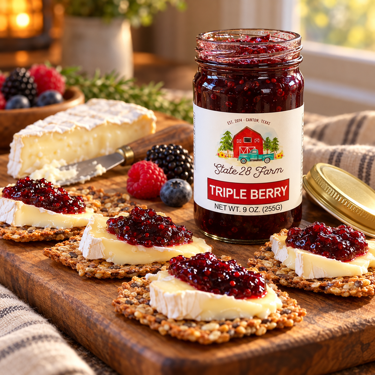 STATE 28 FARM TRIPLE BERRY JAM 9 OZ
