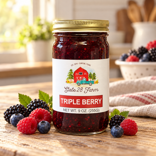 STATE 28 FARM TRIPLE BERRY JAM 9 OZ
