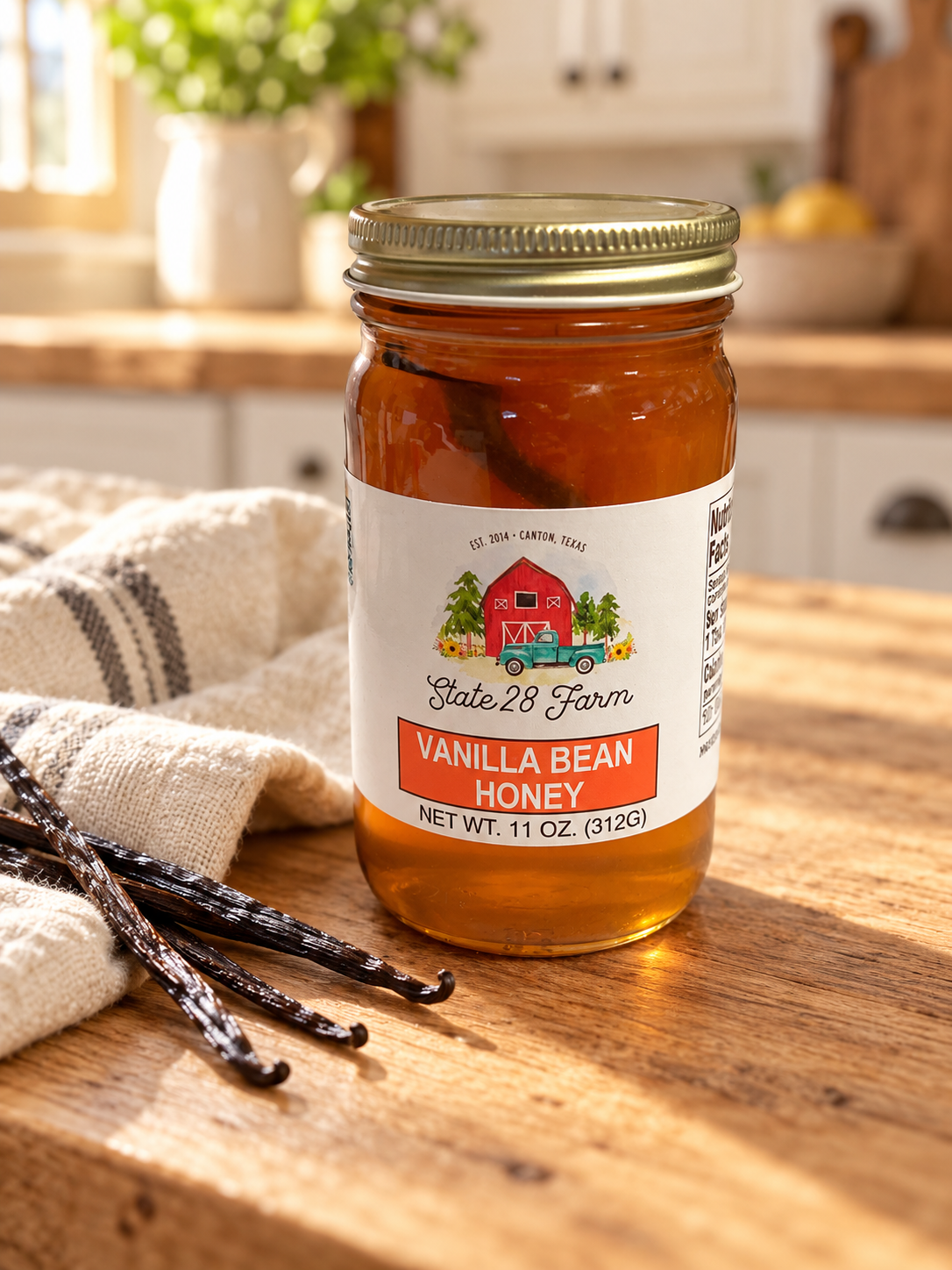 STATE 28 FARM VANILLA BEAN HONEY 11 OZ