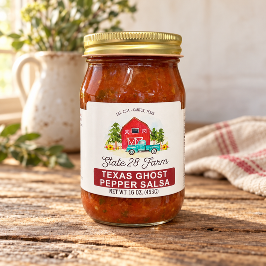 STATE 28 FARM TEXAS GHOST PEPPER SALSA 16 OZ
